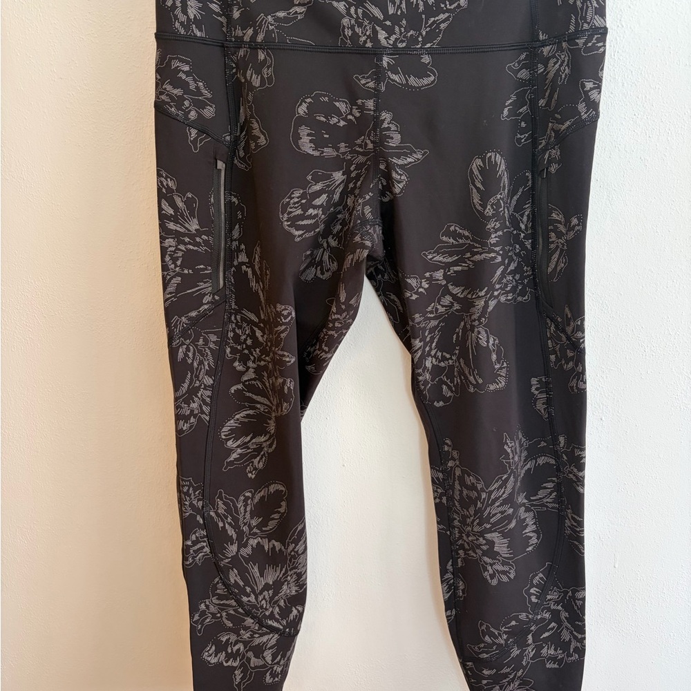 Athleta Rainier Black Reflective Leggings
